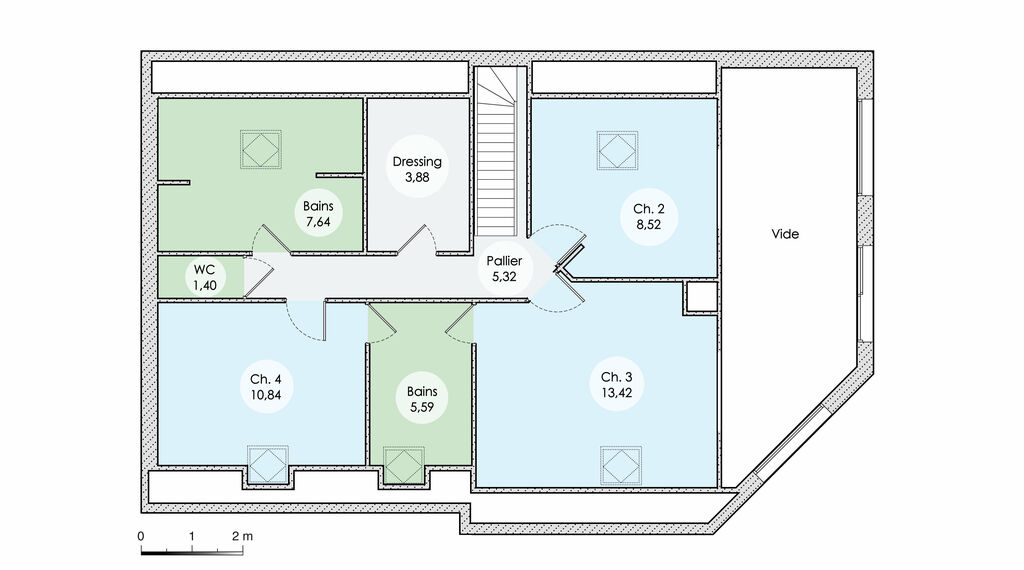 plan maison a etage vide etage 18548