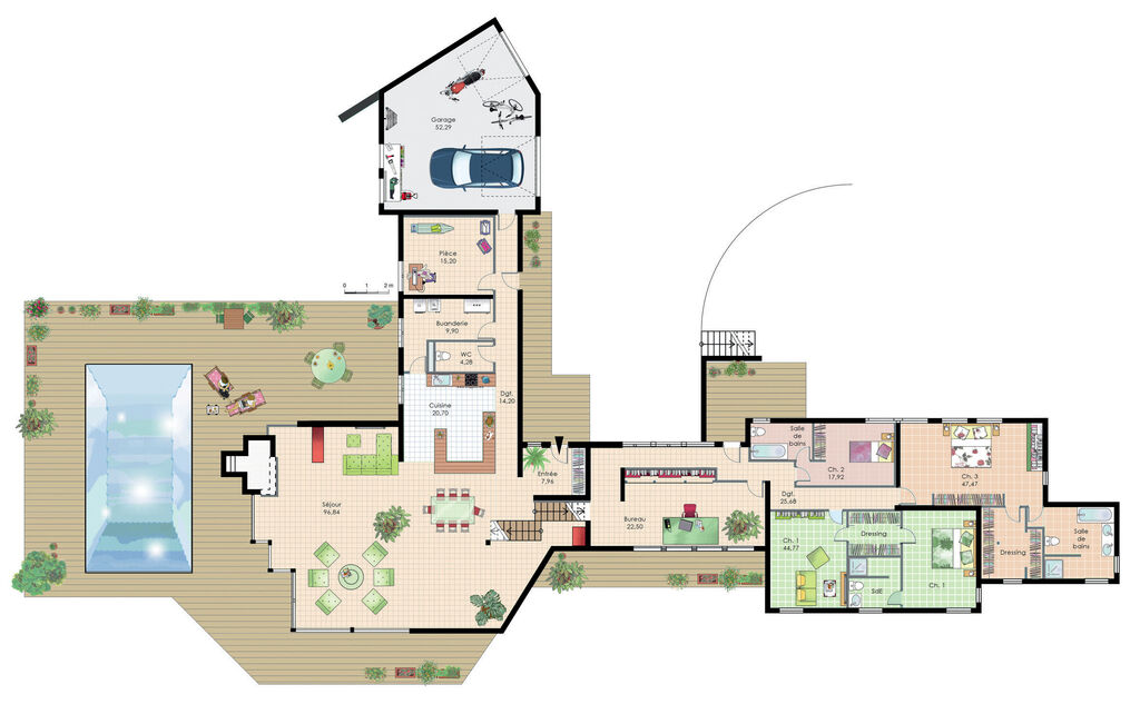 plan de maison futuriste