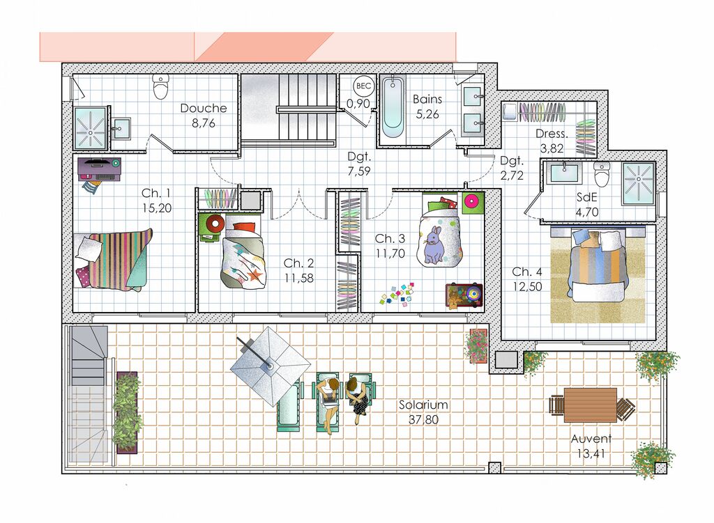 plan de maison lumineuse