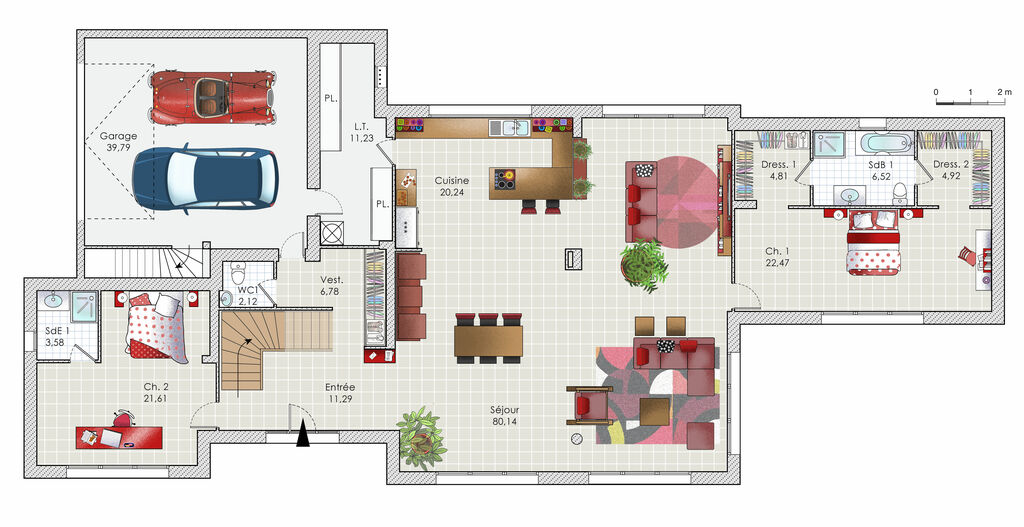 plan de maison haut standing