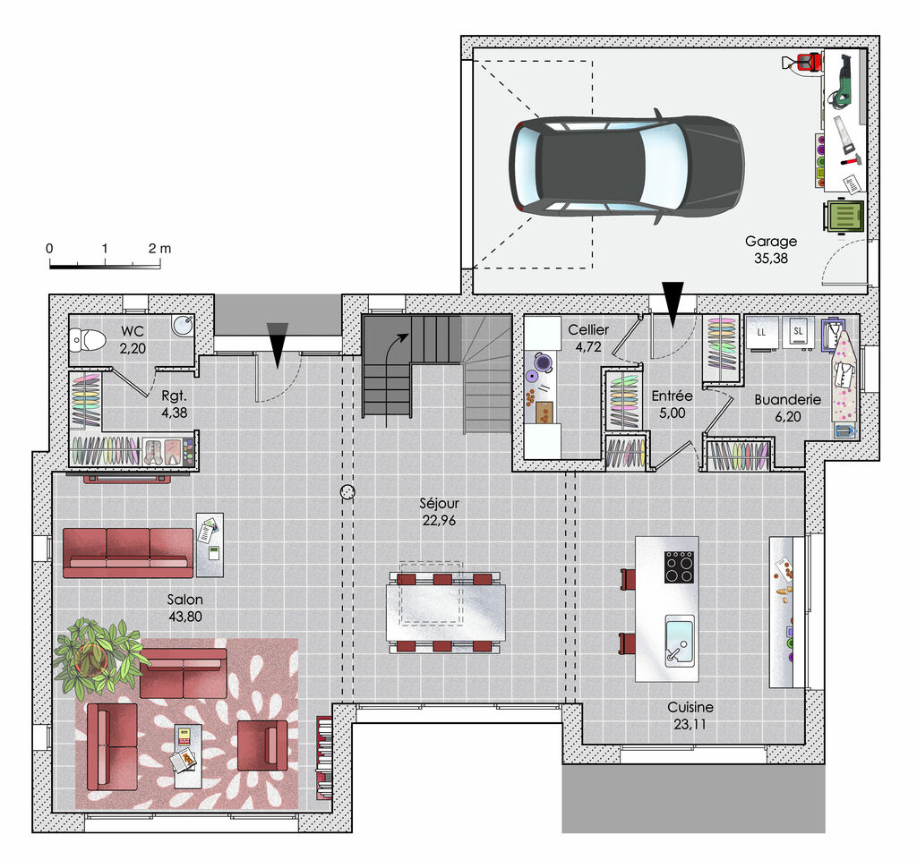 plan maison zen