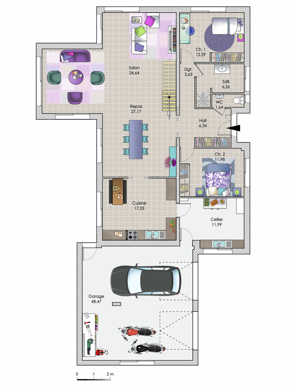 plan de maison futuriste
