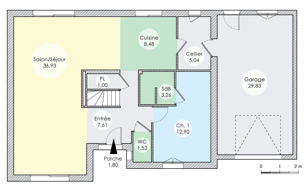 plan maison moderne 140m2