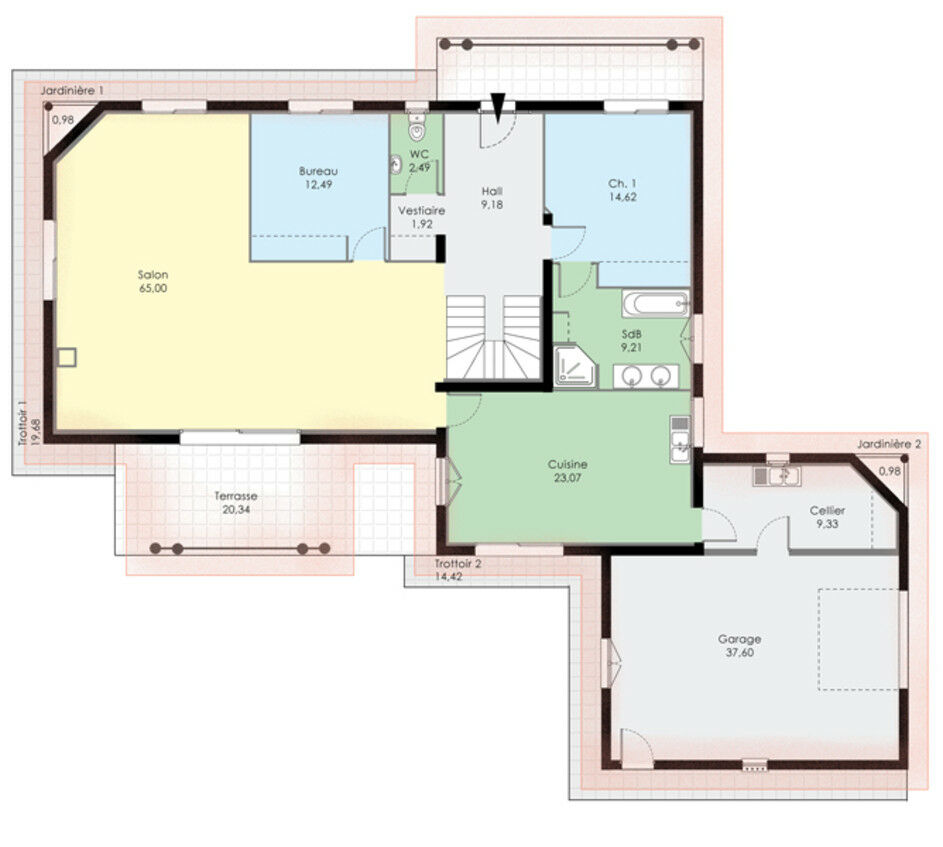 plan maison a etage vide rdc 17784