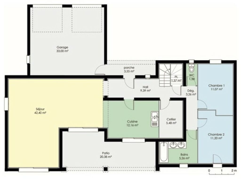 plan de maison méditerranéenne