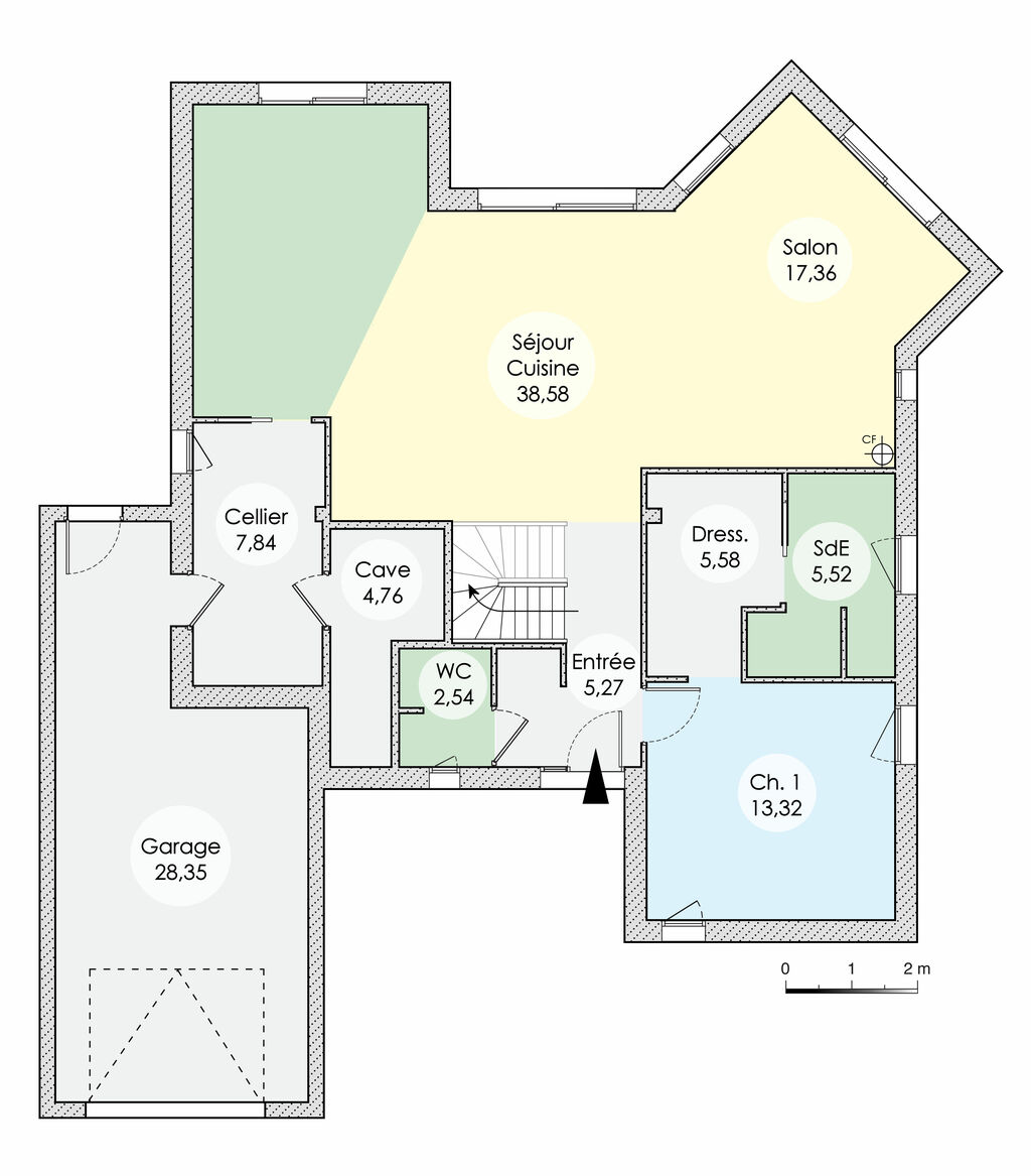 plan de maison ouverte