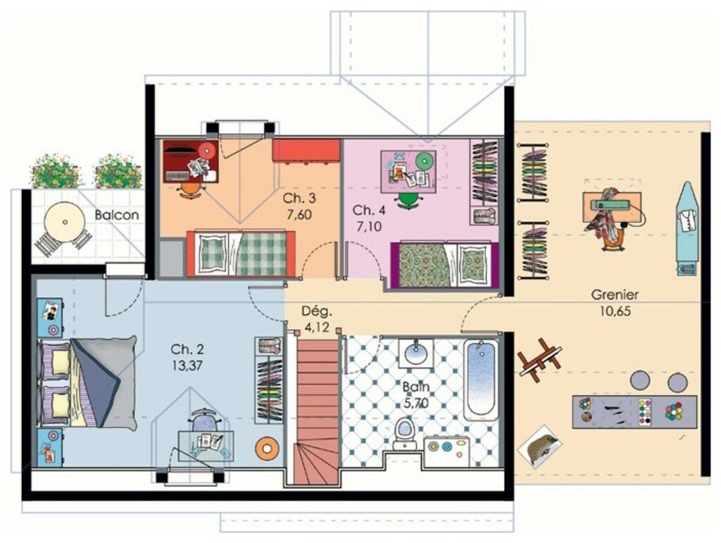 plan maison 7*10