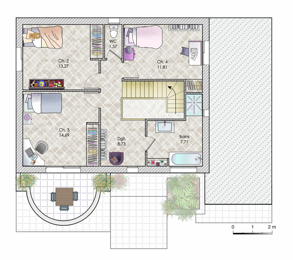 plan de maison lumineuse