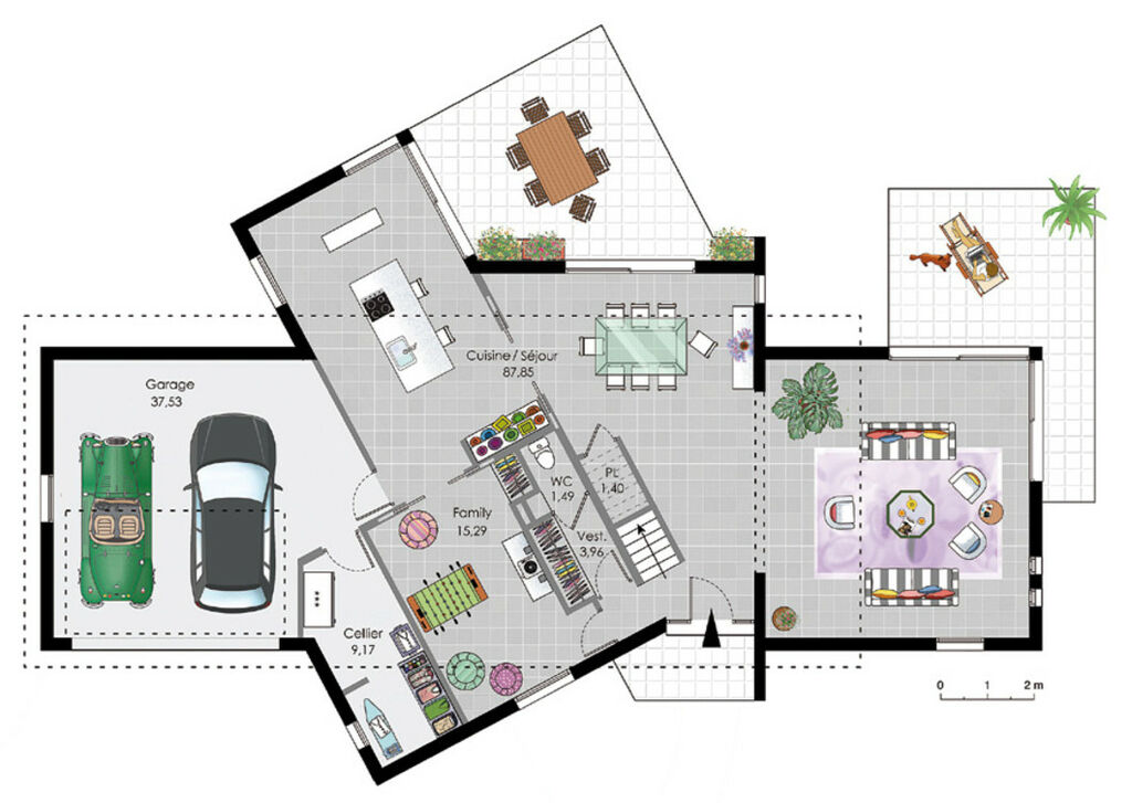 plan maison ossature bois