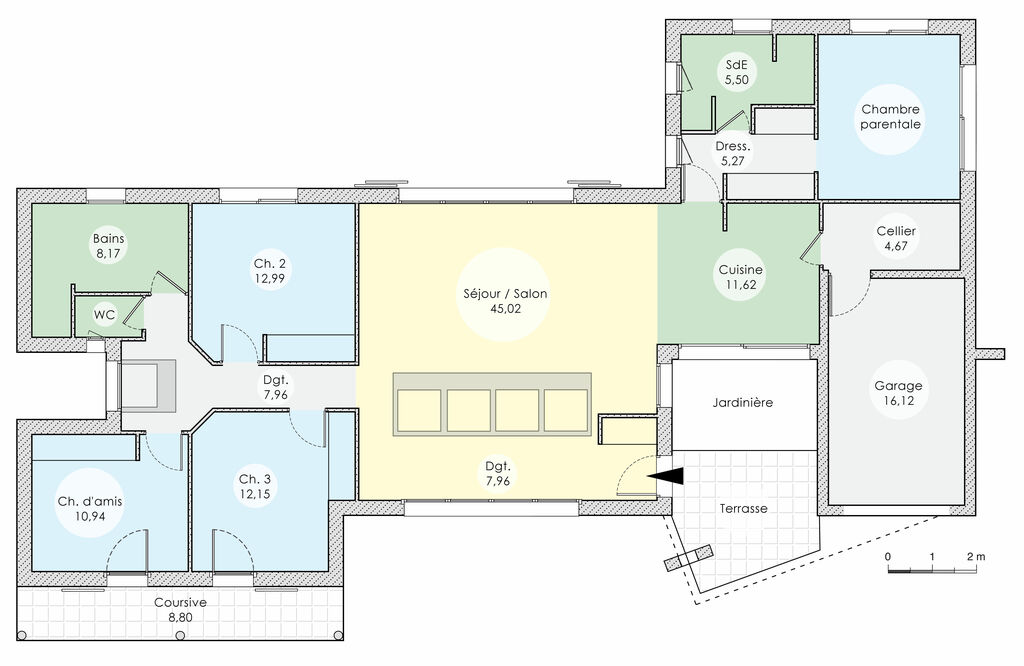 plan maison lumineuse