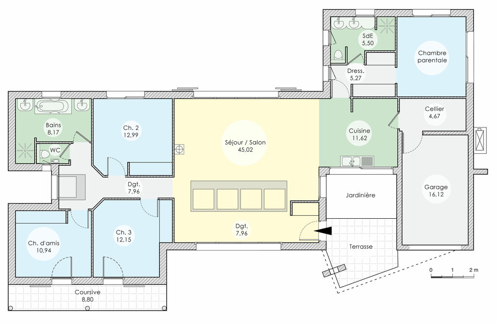 plan de maison lumineuse